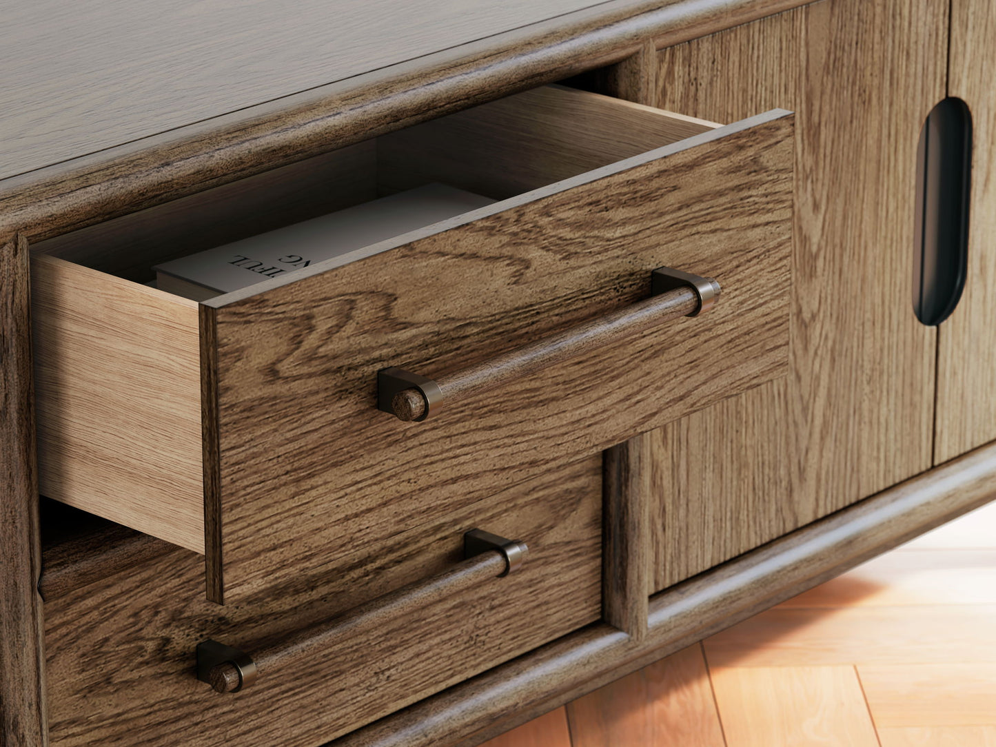 Roanhowe - Brown - Extra Large TV Stand - Hornell Furniture Outlet