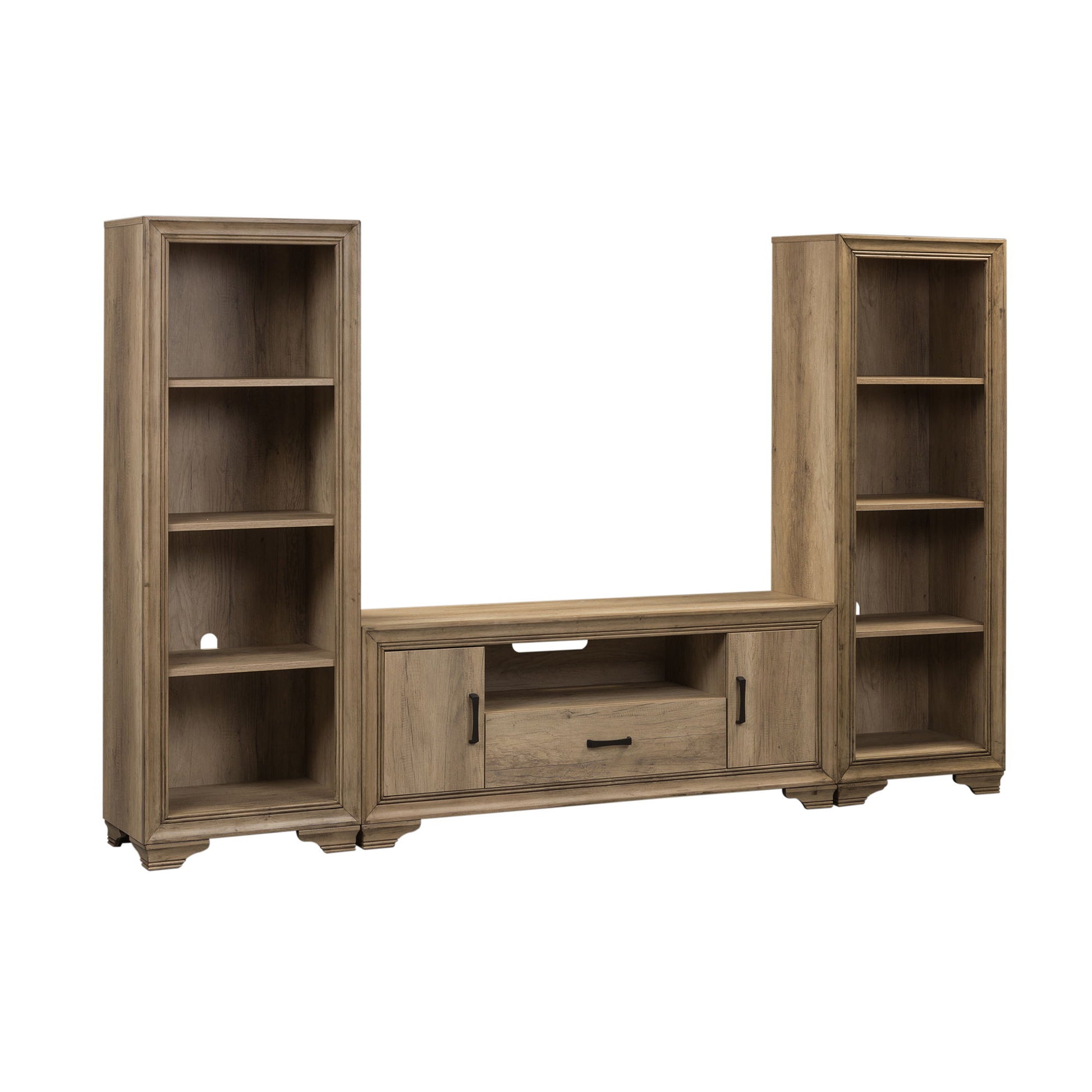 Sun Valley - Entertainment Center With Piers - Light Brown - Hornell Furniture Outlet