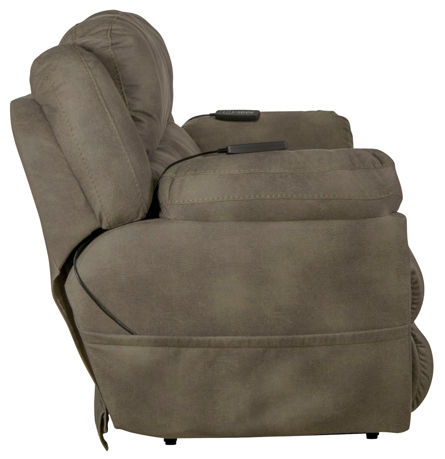 Flynn - Power Lay Flat Reclining Sofa Power Adjustable Headrest & Lumbar And Dual Heat & Massage - Fig - Hornell Furniture Outlet