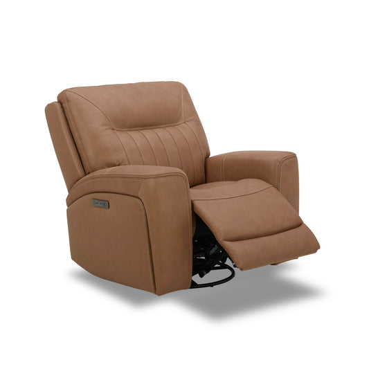 Bennett - Swivel Glider Recliner P2 - Butternut - Butternut Leather - Hornell Furniture Outlet