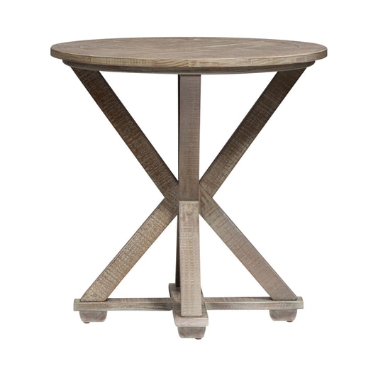 Parkland Falls - Round End Table - Light Brown - Hornell Furniture Outlet