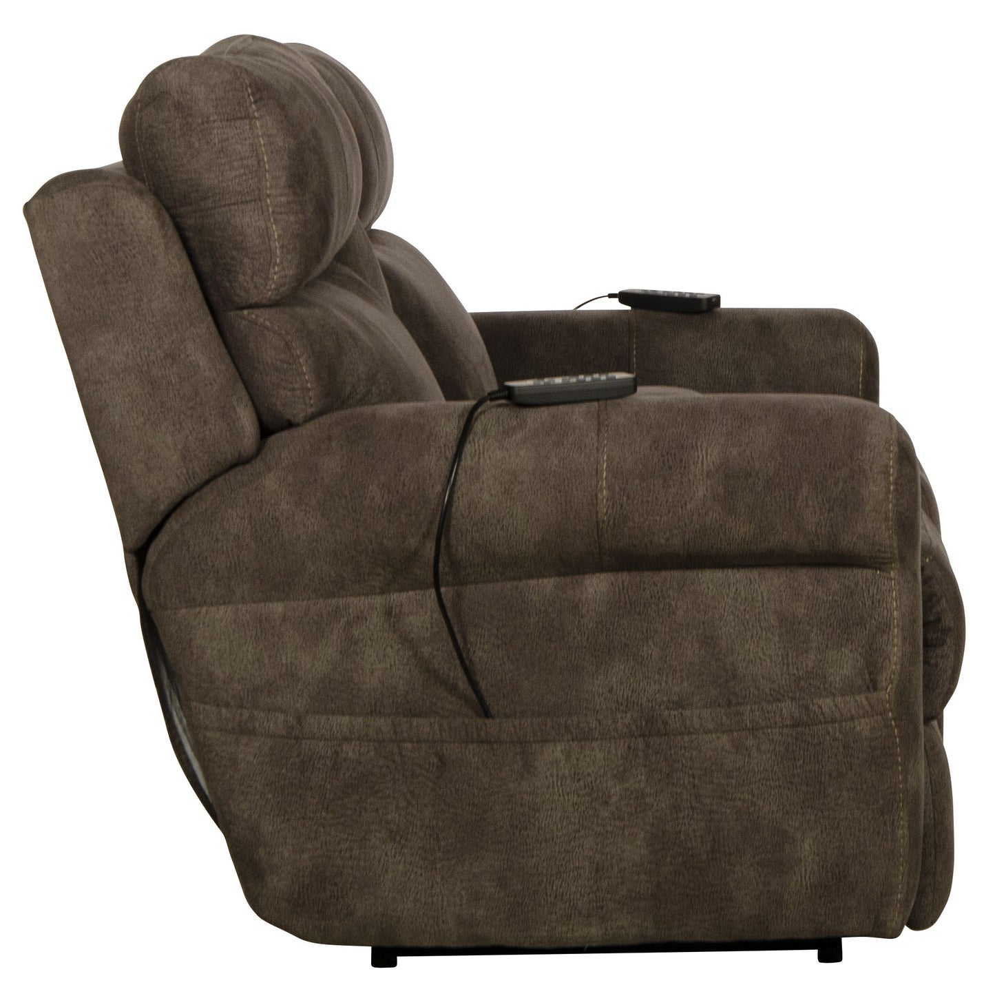Tranquility - Power Headrest Power Lay Flat Reclining Cons Loveseat With CR3 Heat / Massage / Lumbar - Pewter - Hornell Furniture Outlet