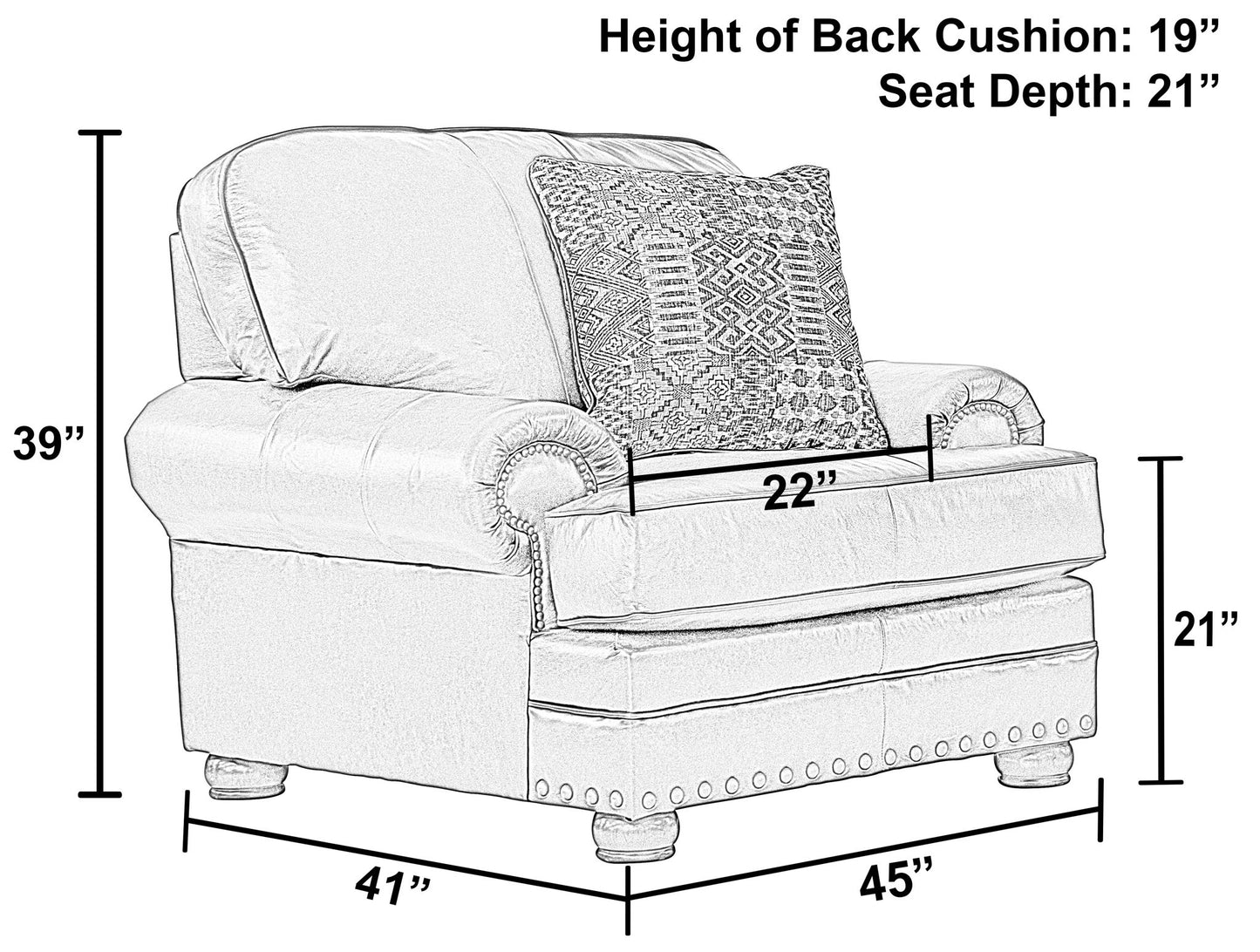 Roberto - Leather Chair - Cocoa - Hornell Furniture Outlet