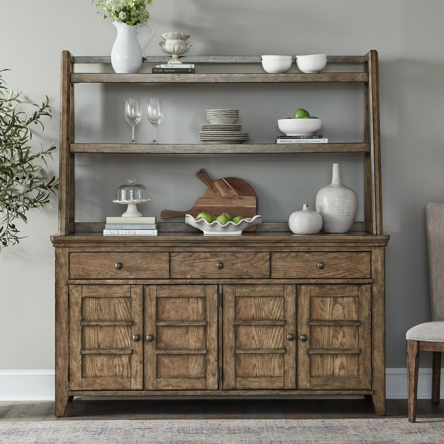 Carolina Park - Server & Hutch - Brown - Hornell Furniture Outlet