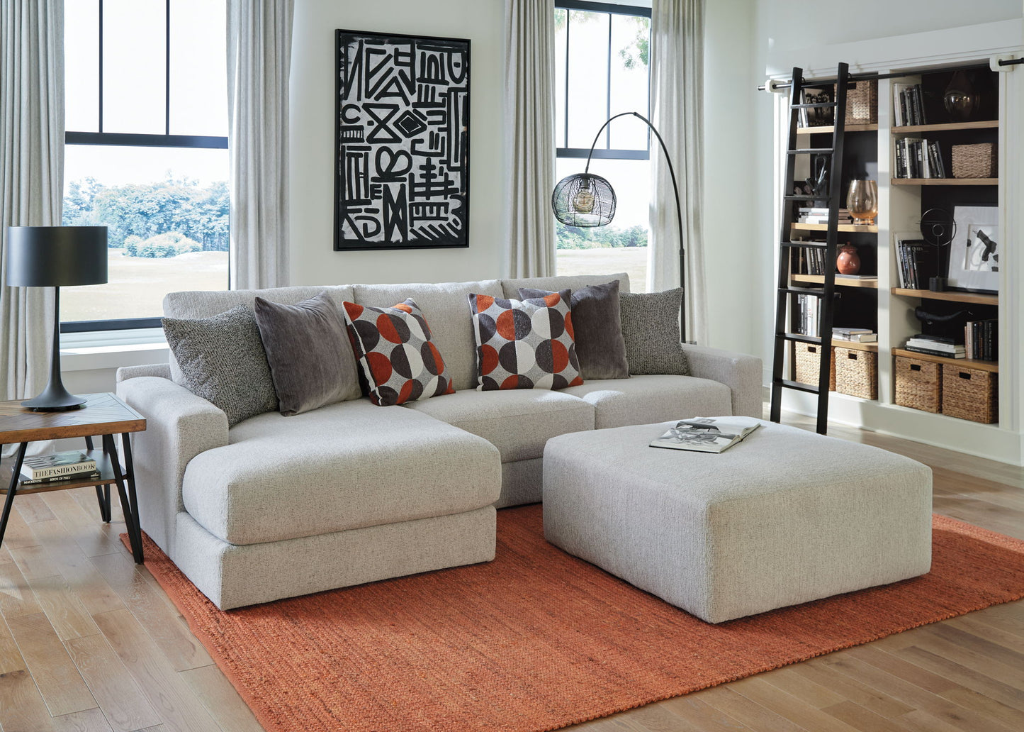 Arlo - Oversized Sofa Chaise With Cocktail Ottoman - Hornell Furniture Outlet