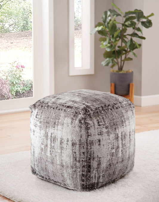 Hazel - Square Pouf - Dark Gray - Hornell Furniture Outlet