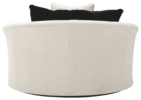 Cambri - Snow - Oversized Round Swivel Chair - Hornell Furniture Outlet