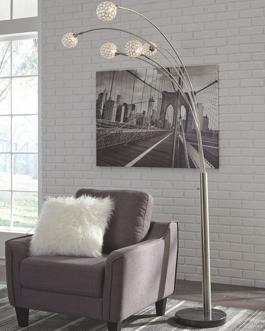 Winter - Silver Finish - Metal Arc Lamp - Hornell Furniture Outlet