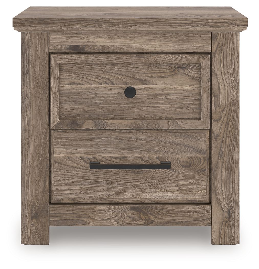 Rusticott - Brown - Two Drawer Night Stand - Hornell Furniture Outlet