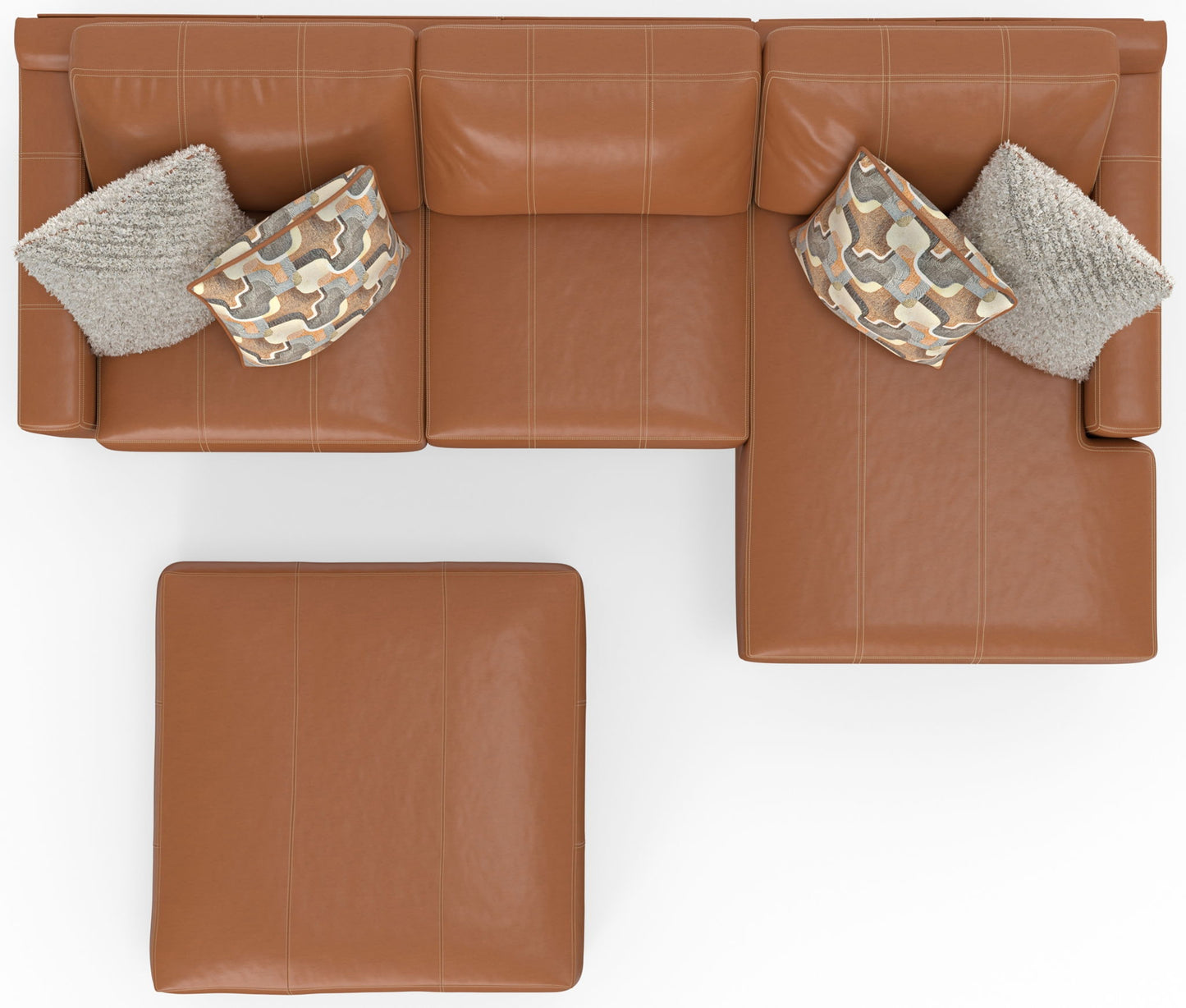 Minori - Italian Leather Sofa / Chaise And Cocktail Ottoman - Hornell Furniture Outlet