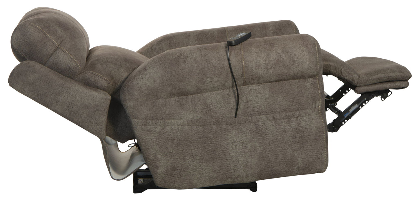Tranquility - Power Headrest Power Lay Flat Reclining With CR3 Heat / Massage / Lumbar - Pewter - Hornell Furniture Outlet