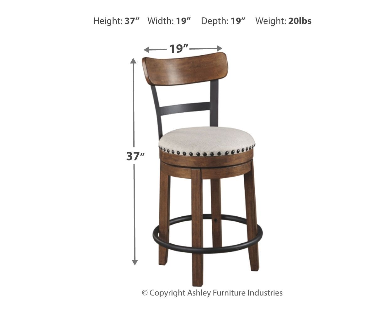 Valebeck - Full Back Swivel Stool - Hornell Furniture Outlet