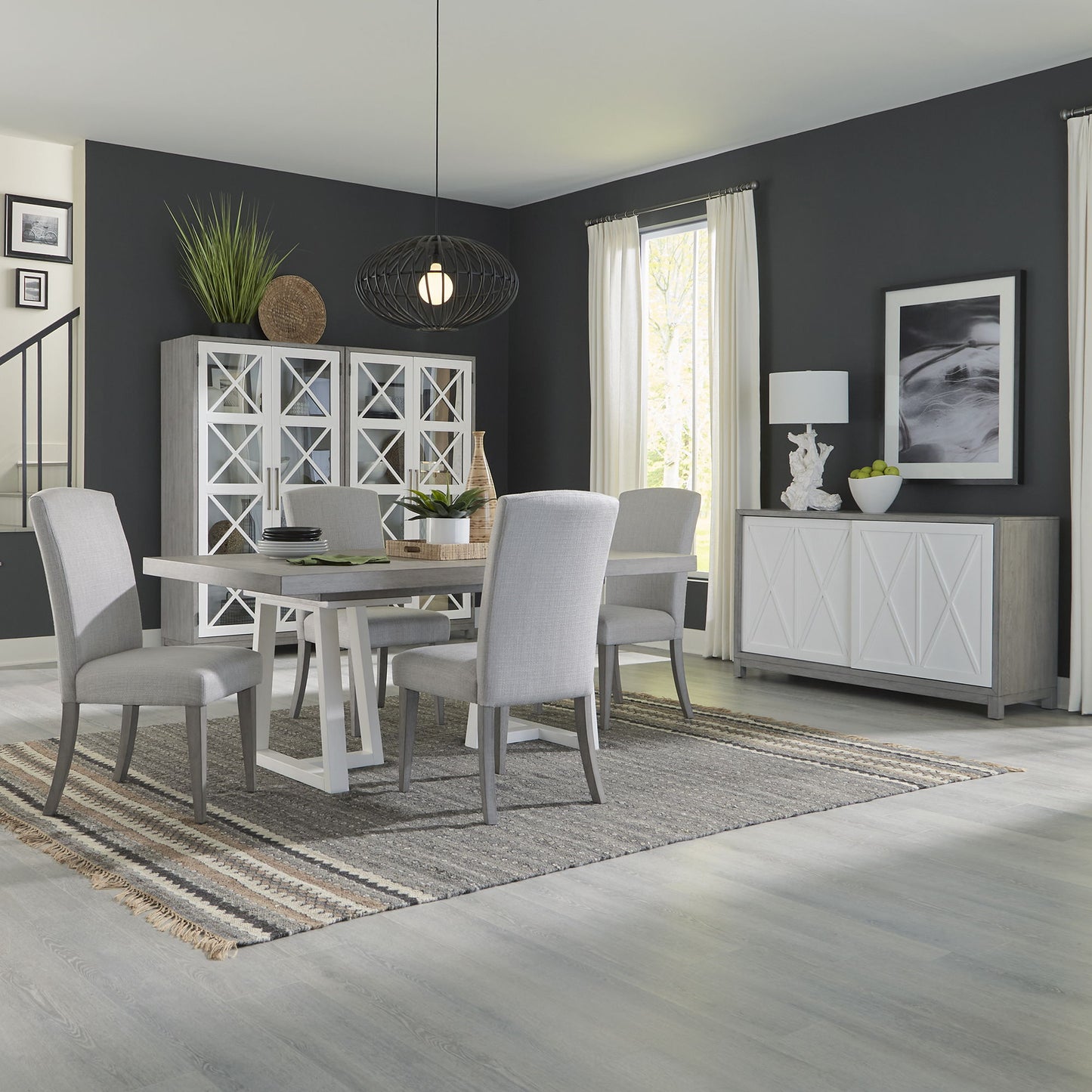 Palmetto Heights - Double Pedestal Table Set - Hornell Furniture Outlet