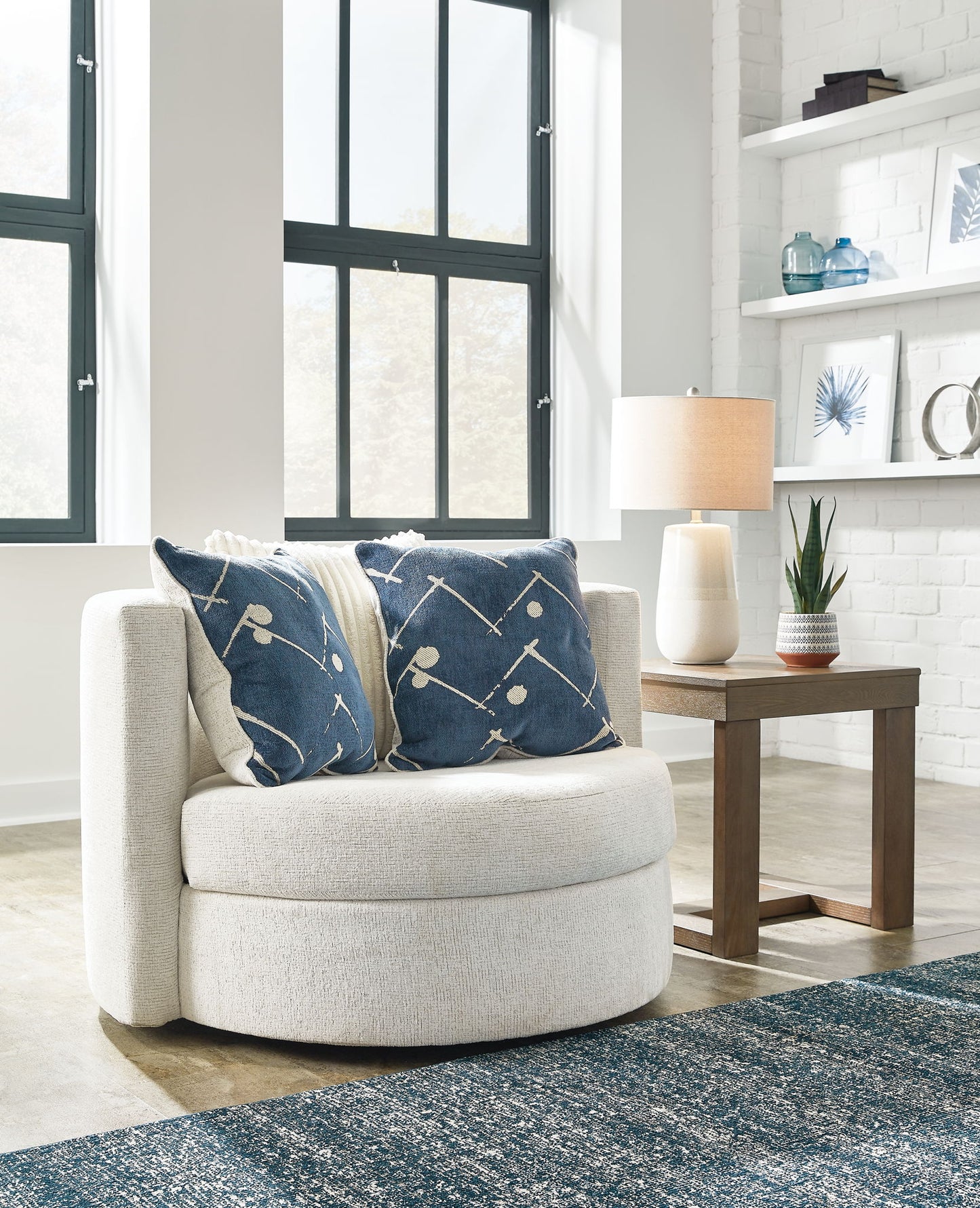 Padova - Ivory - Swivel Accent Chair - Hornell Furniture Outlet