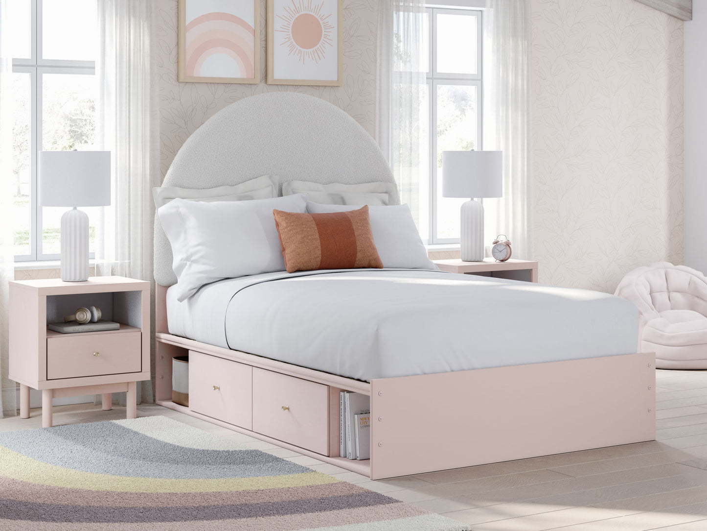 Wistenpine - Upholstered Panel Bed With Storage - Hornell Furniture Outlet