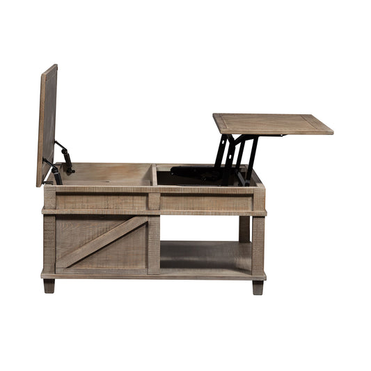 Parkland Falls - Square Lift Top Cocktail Table - Light Brown - Hornell Furniture Outlet
