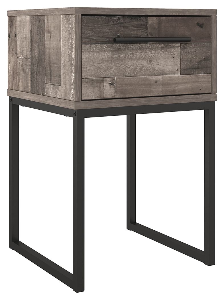 Neilsville - Black / Gray - One Drawer Night Stand - Hornell Furniture Outlet