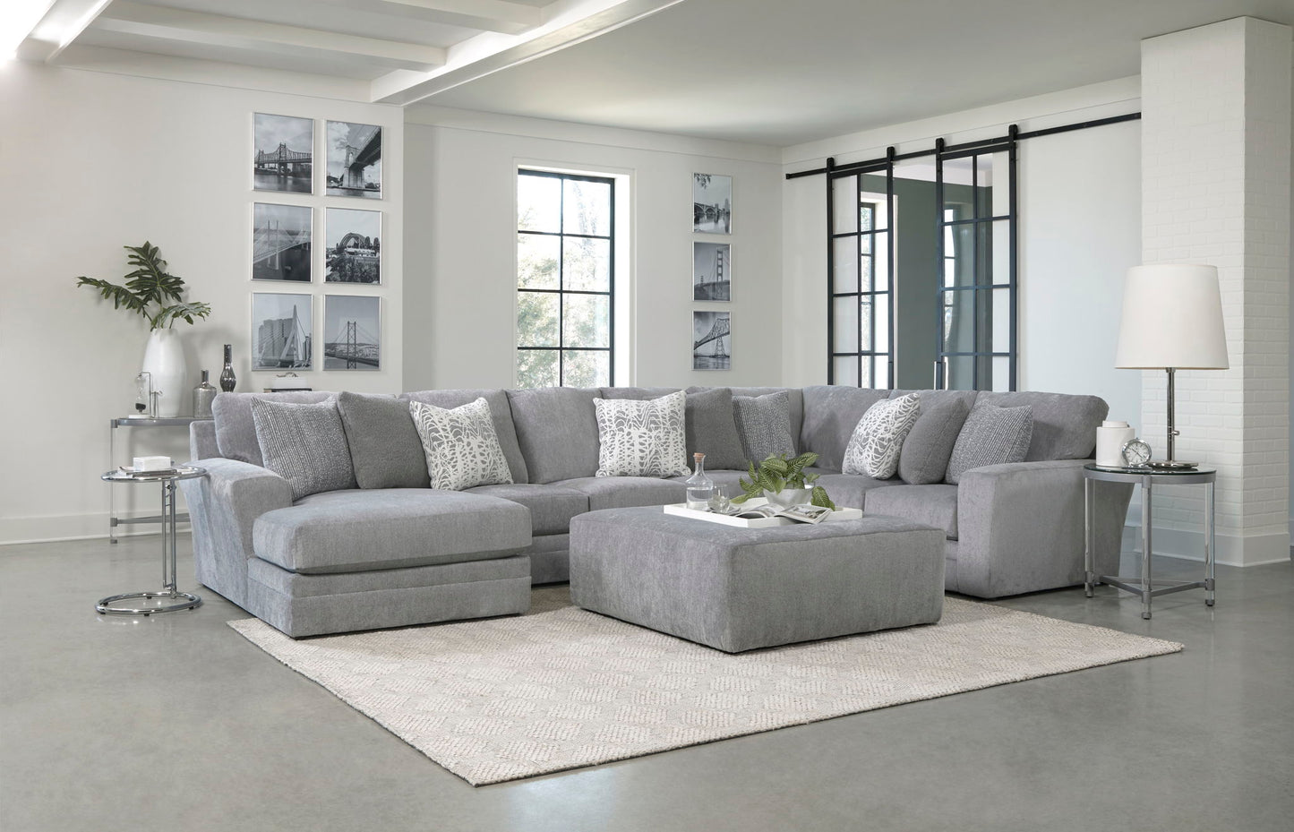 Glacier - Sectional With Cocktail Ottoman - Hornell Furniture Outlet