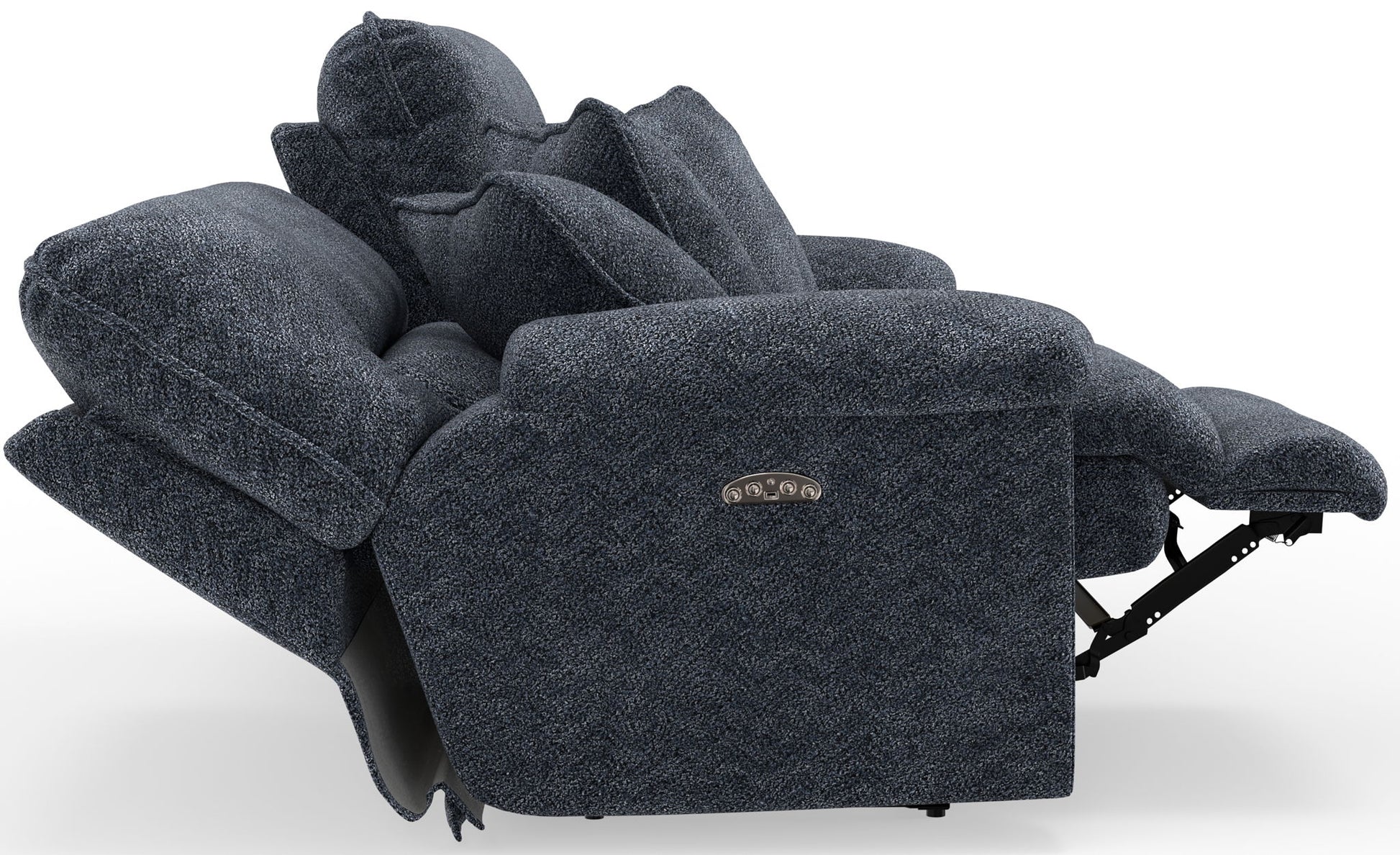 Paxon - Deep Seat Power Reclining Sofa With Power Adjustable Headrest - Smoke - Hornell Furniture Outlet