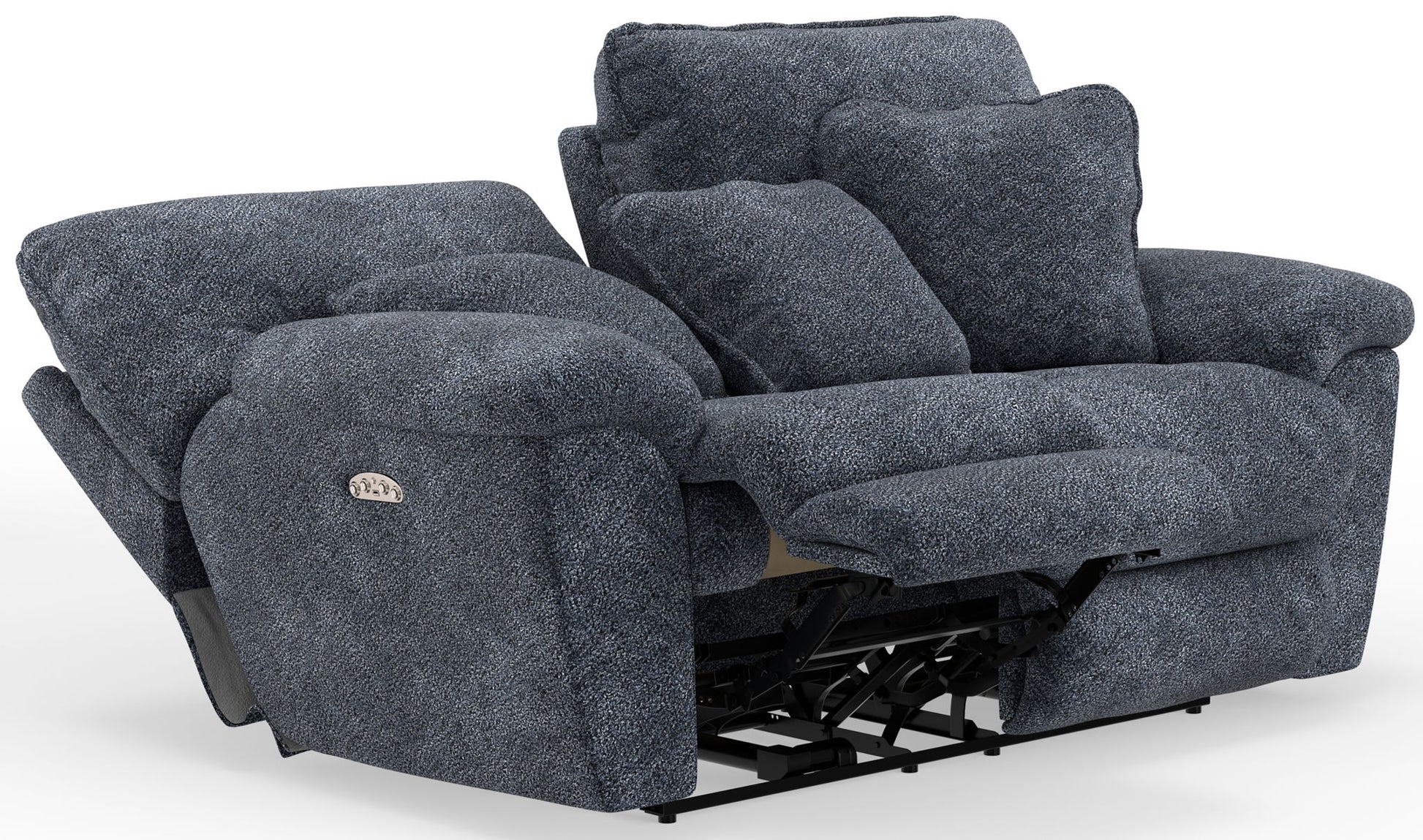 Paxon - Deep Seat Power Reclining Loveseat With Power Adjustable Headrest - Smoke - Hornell Furniture Outlet