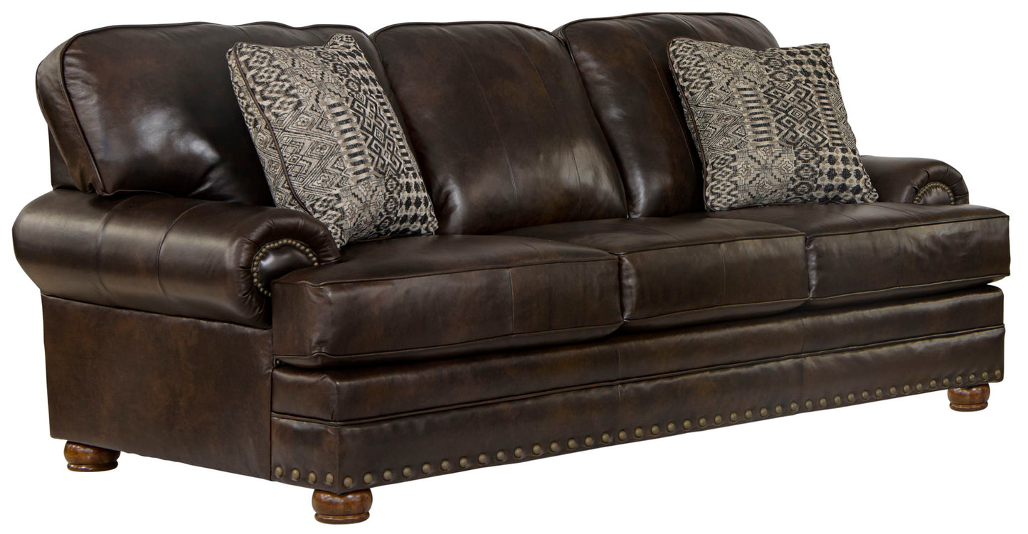 Roberto - Leather Sofa - Cocoa - Hornell Furniture Outlet