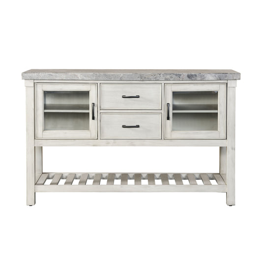 Canova - Marble Top Server - Gray - Hornell Furniture Outlet