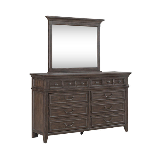 Paradise Valley - Dresser & Mirror - Dark Brown - Hornell Furniture Outlet