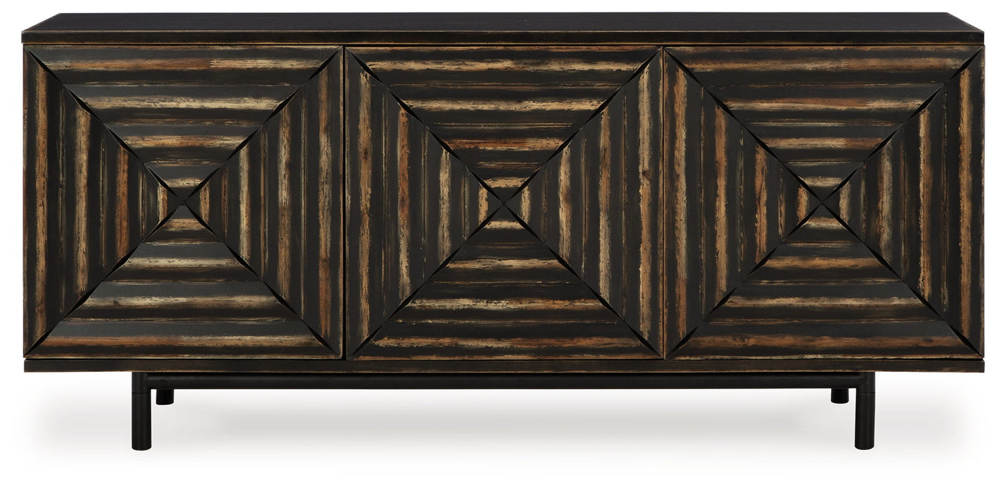 Fair Ridge - Distressed Black - Accent Cabinet - Hornell Furniture Outlet