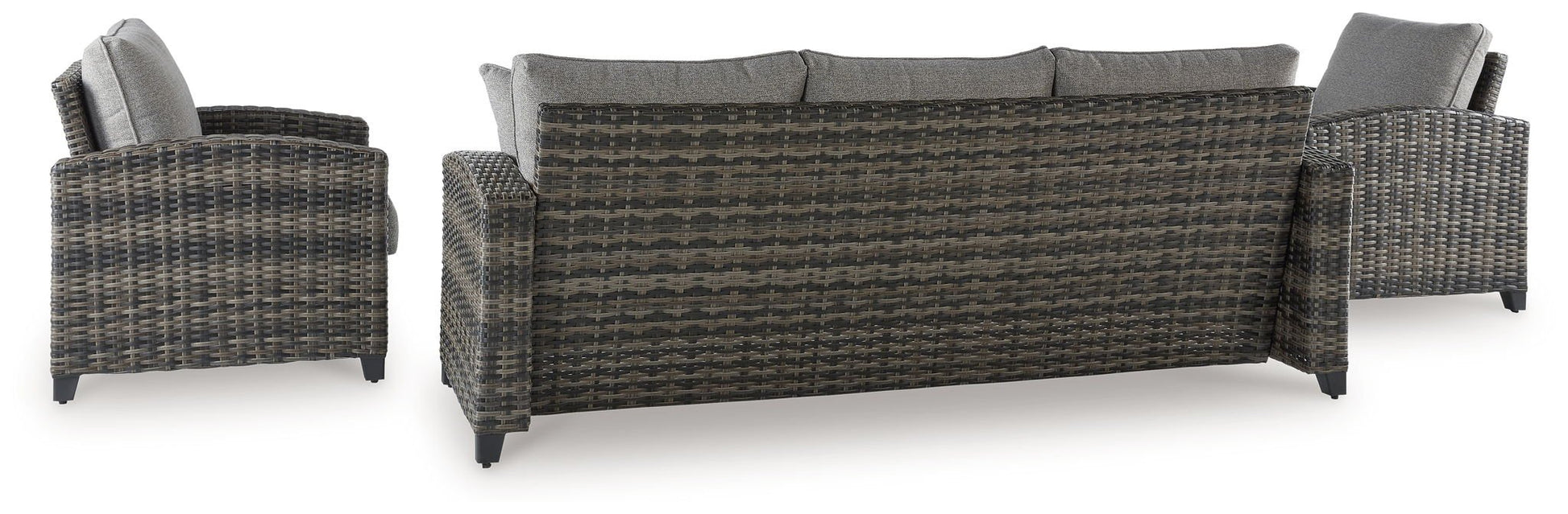 Oasis Court - Gray - Sofa, Chairs, Table Set (Set of 4) - Hornell Furniture Outlet