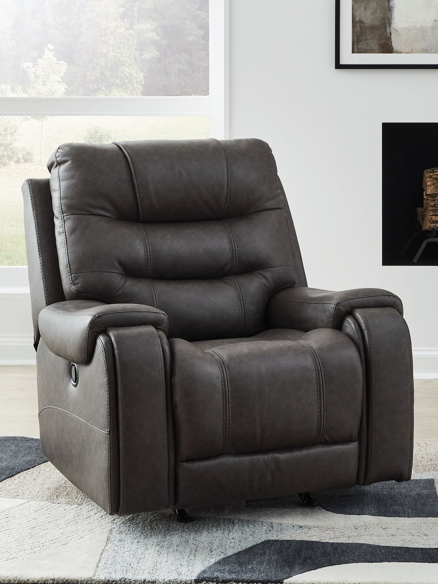 Femley - Smoke - Rocker Recliner - Hornell Furniture Outlet