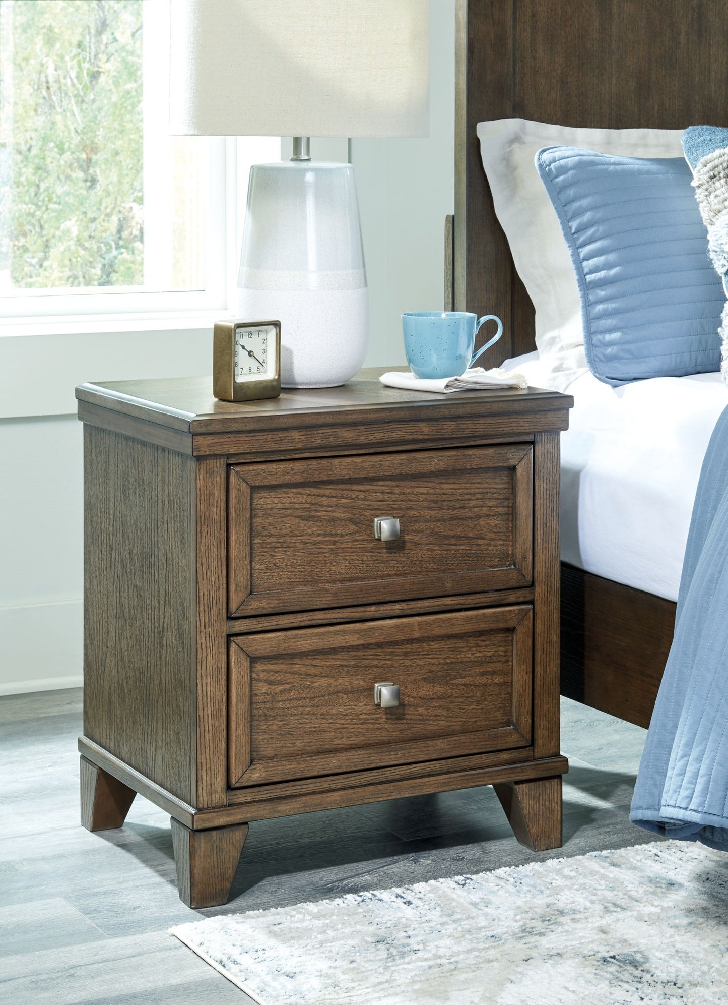 Shawbeck - Medium Brown - Two Drawer Night Stand - Hornell Furniture Outlet