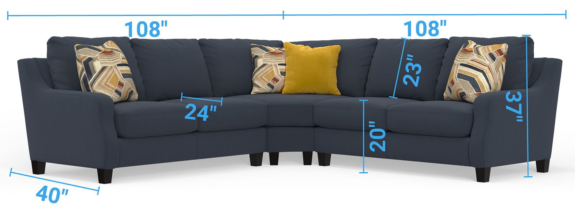 Foley - Sectional With Comfort Coil Seating And 4 Included Accent Pillows - Hornell Furniture Outlet