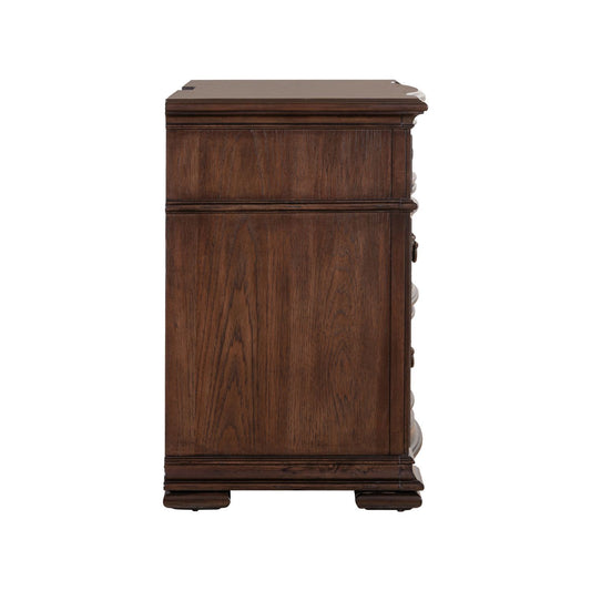 Provence Park - Bedside Chest With Charging Station - Brown - Hornell Furniture Outlet