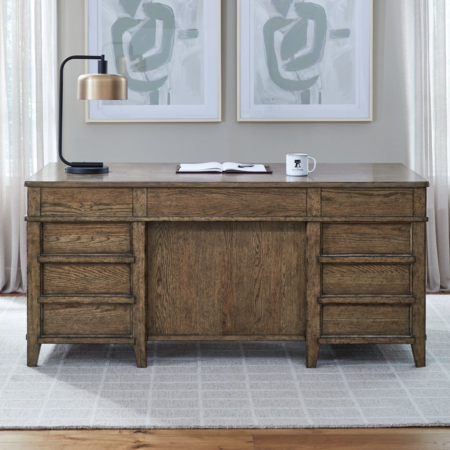 Carolina Park - Jr Executive Desk - Brown - Hornell Furniture Outlet