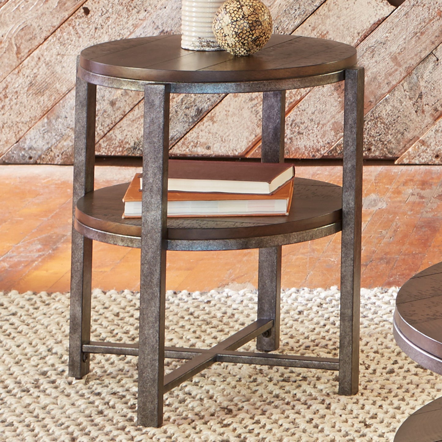 Breckinridge - Round End Table - Dark Brown - Hornell Furniture Outlet