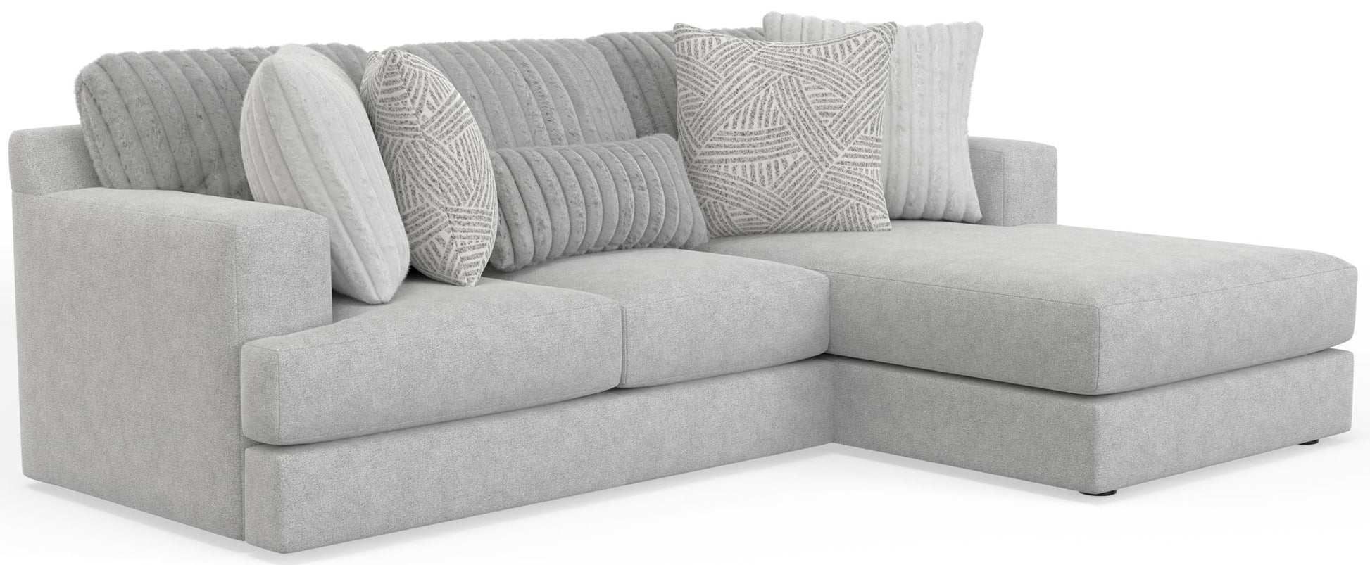 Logan - Upholstered Sectional With Comfort Coil Seating And Accent Pillows Included - Hornell Furniture Outlet