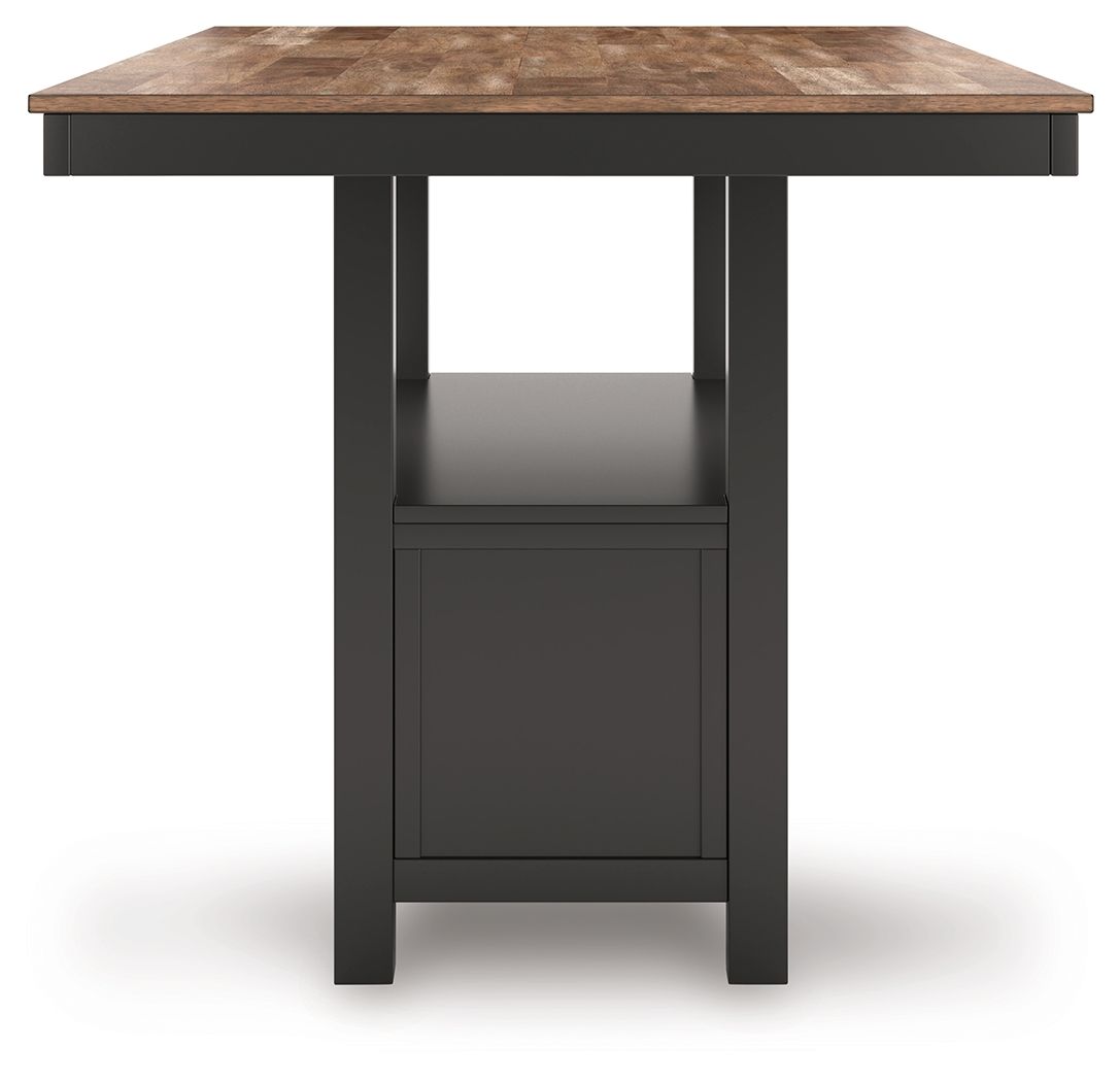 Wildenauer - Brown / Black - Rectangular Dining Room Counter Table - Hornell Furniture Outlet