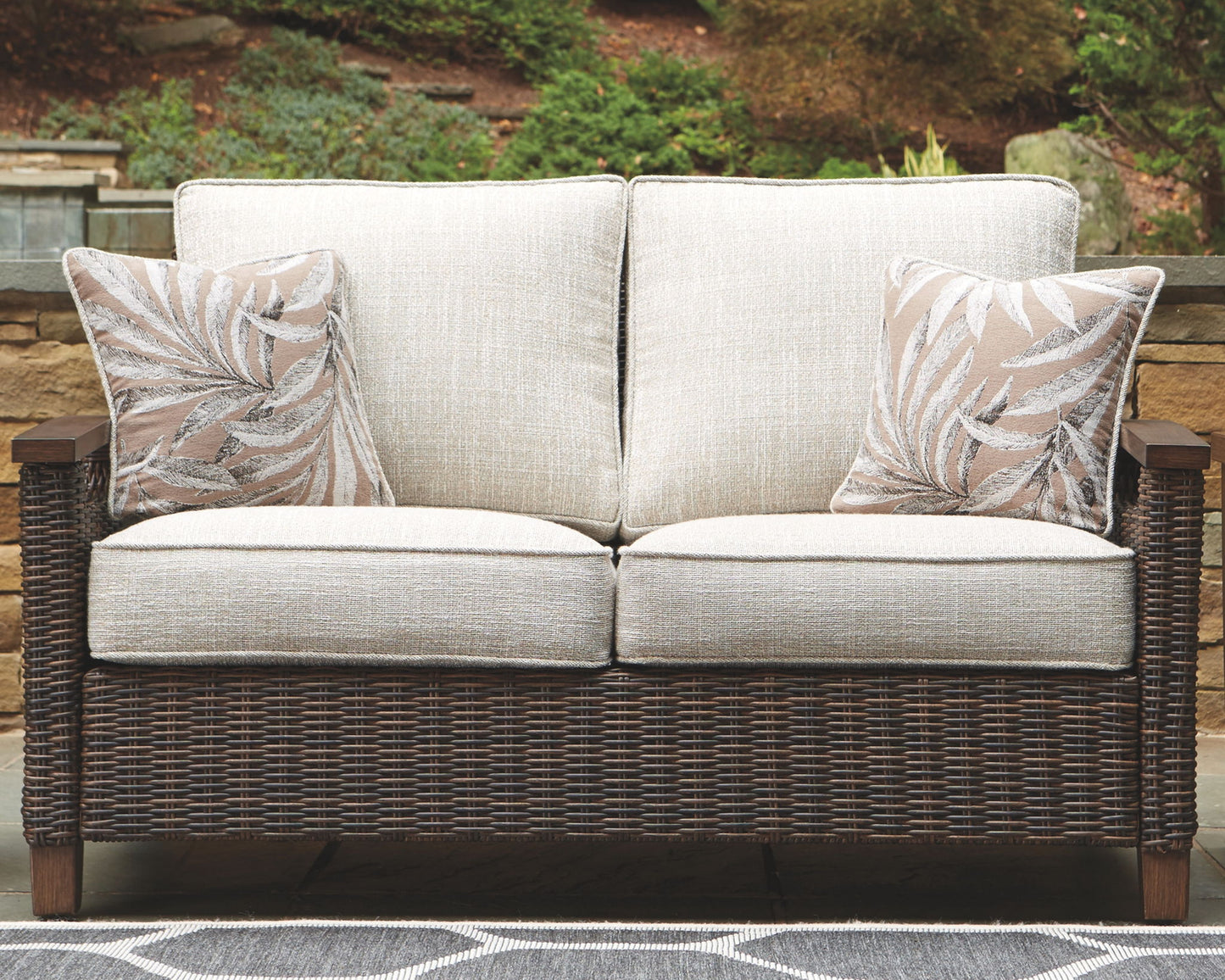 Paradise Trail - Medium Brown - Loveseat w/Cushion - Hornell Furniture Outlet