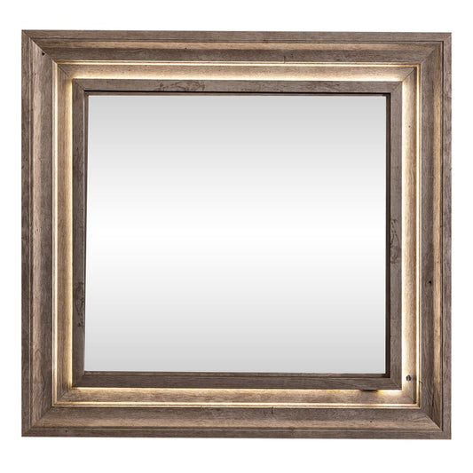 Horizons - Lighted Mirror - Gray - Hornell Furniture Outlet