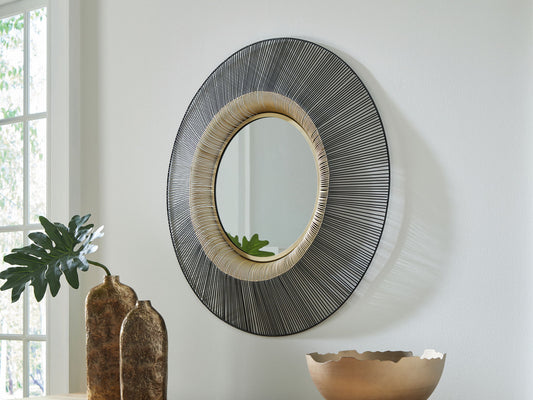 Dallmen - Black / Gold Finish - Accent Mirror - Hornell Furniture Outlet