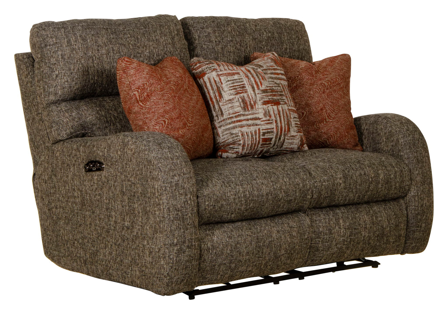 Liam - Power Headrest Power Lay Flat Reclining Loveseat - Coal - Hornell Furniture Outlet