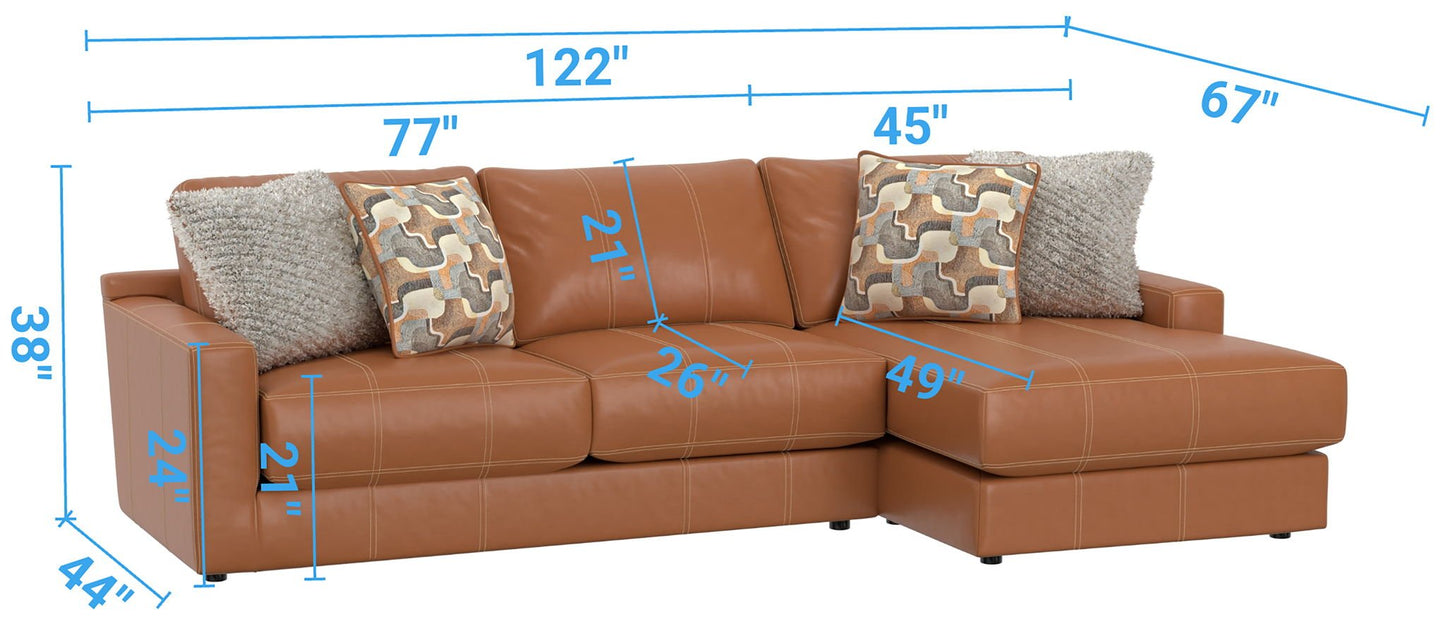 Minori - Italian Leather Sectional - Hornell Furniture Outlet