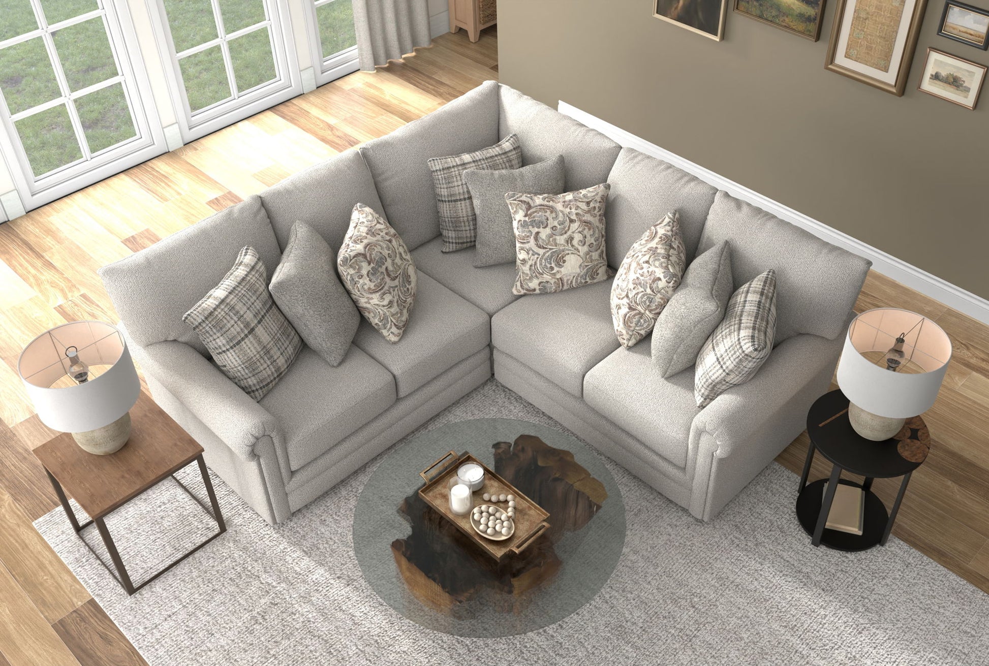 Livingston - Sectional With Comfort Coil Seating And Accent Pillows Included - Hornell Furniture Outlet