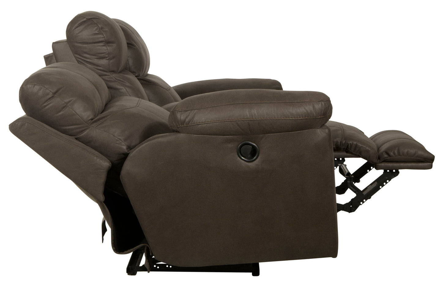 Atlas - Reclining Console Loveseat With Storage - Charcoal - Hornell Furniture Outlet