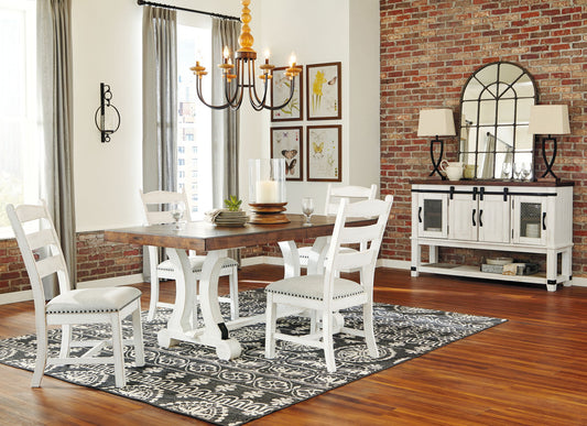 Valebeck - Rectangular Dining Room Table - White / Brown - Hornell Furniture Outlet