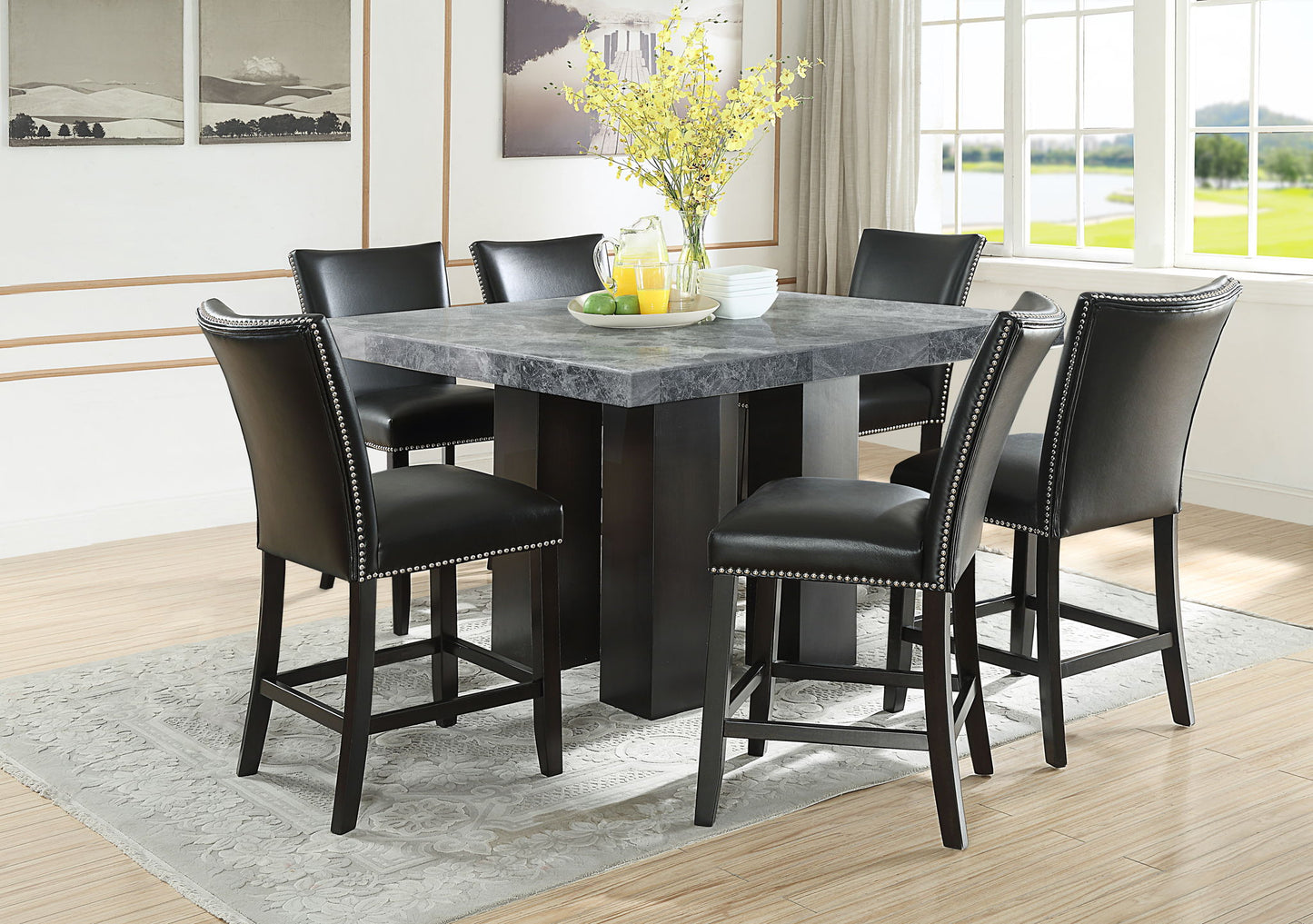 Camila - Square Counter Dining Set - Gray Top - Hornell Furniture Outlet