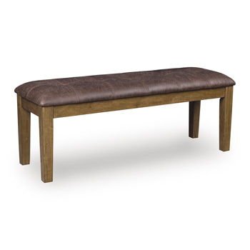 Urbinforte - Light Brown - Large Upholstered Dining Room Bench - Hornell Furniture Outlet