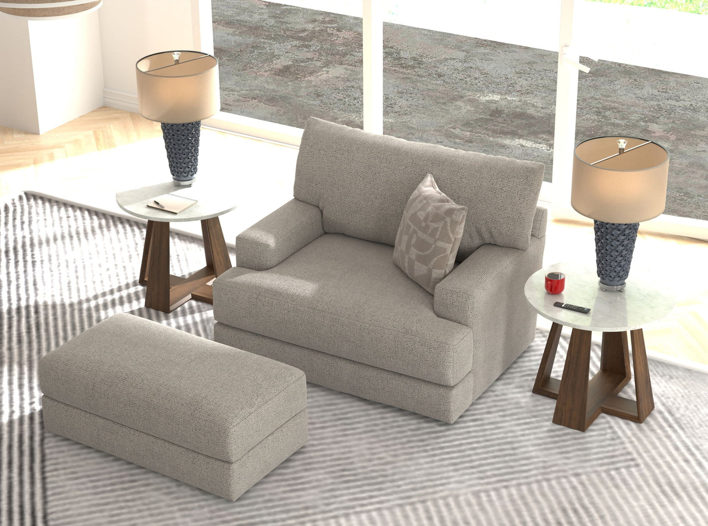 Zeke - Chair - Cloud - Hornell Furniture Outlet