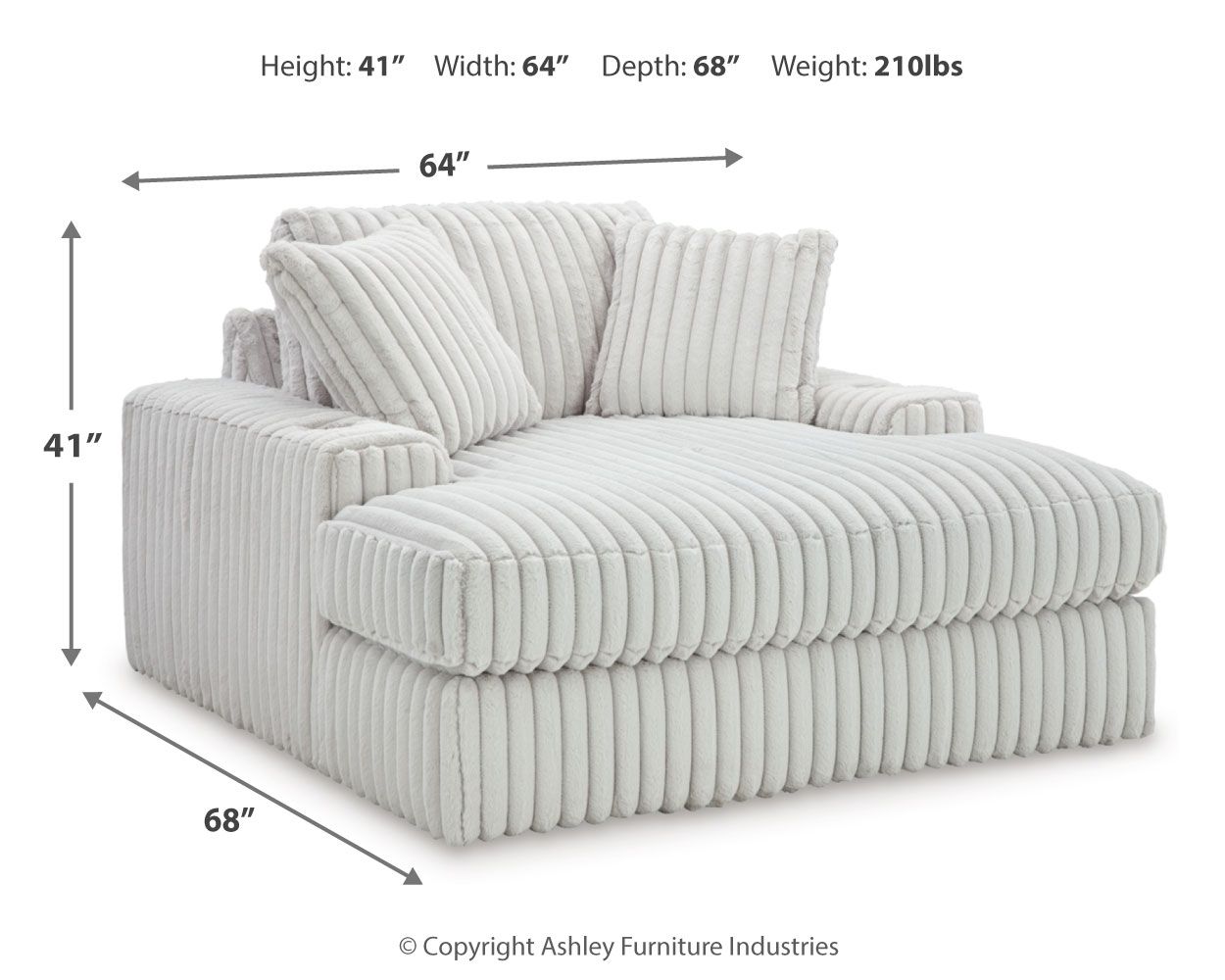 Stupendous - Alloy - Oversized Chaise - Hornell Furniture Outlet