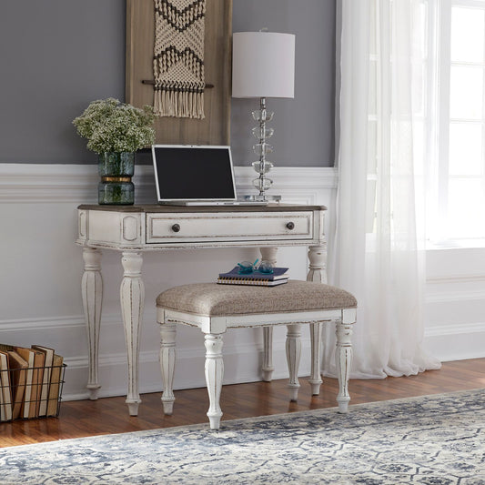 Magnolia Manor - Accent Bench - White - Hornell Furniture Outlet